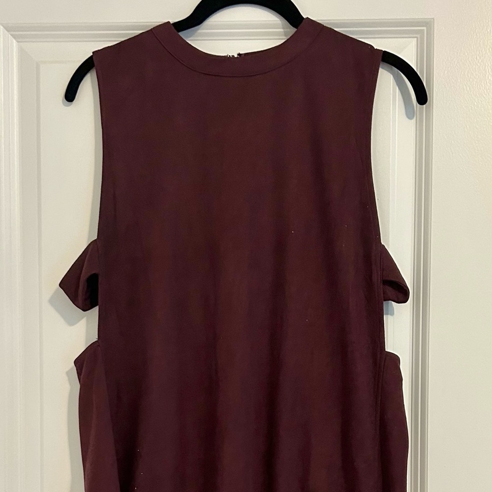 Suede Burgundy Dress with cut-out sides